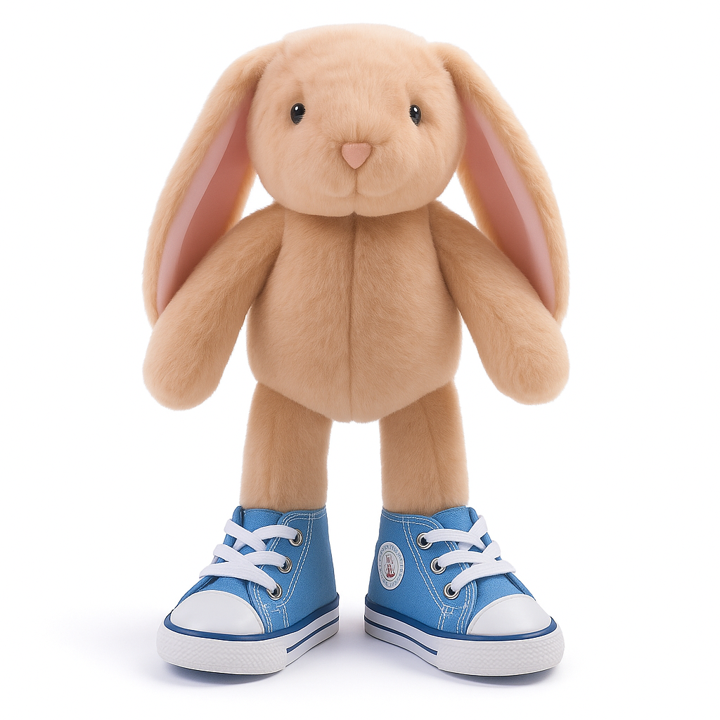 Kuscheltier mit Sneaker blau