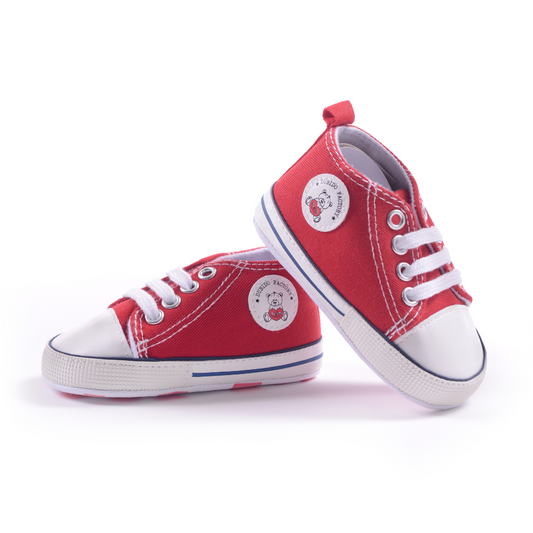 Rote Schuhe für Kuscheltier